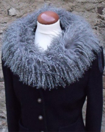 Tibettlammfell Schal schlamm