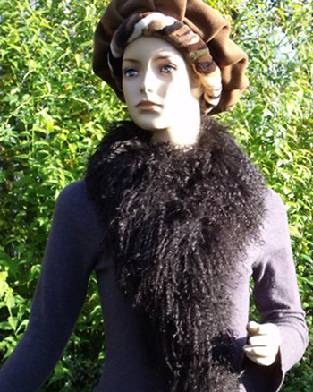 Tibetlamm-Schal in mocca