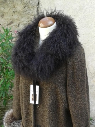 Tibetlamm-Schal schwarz